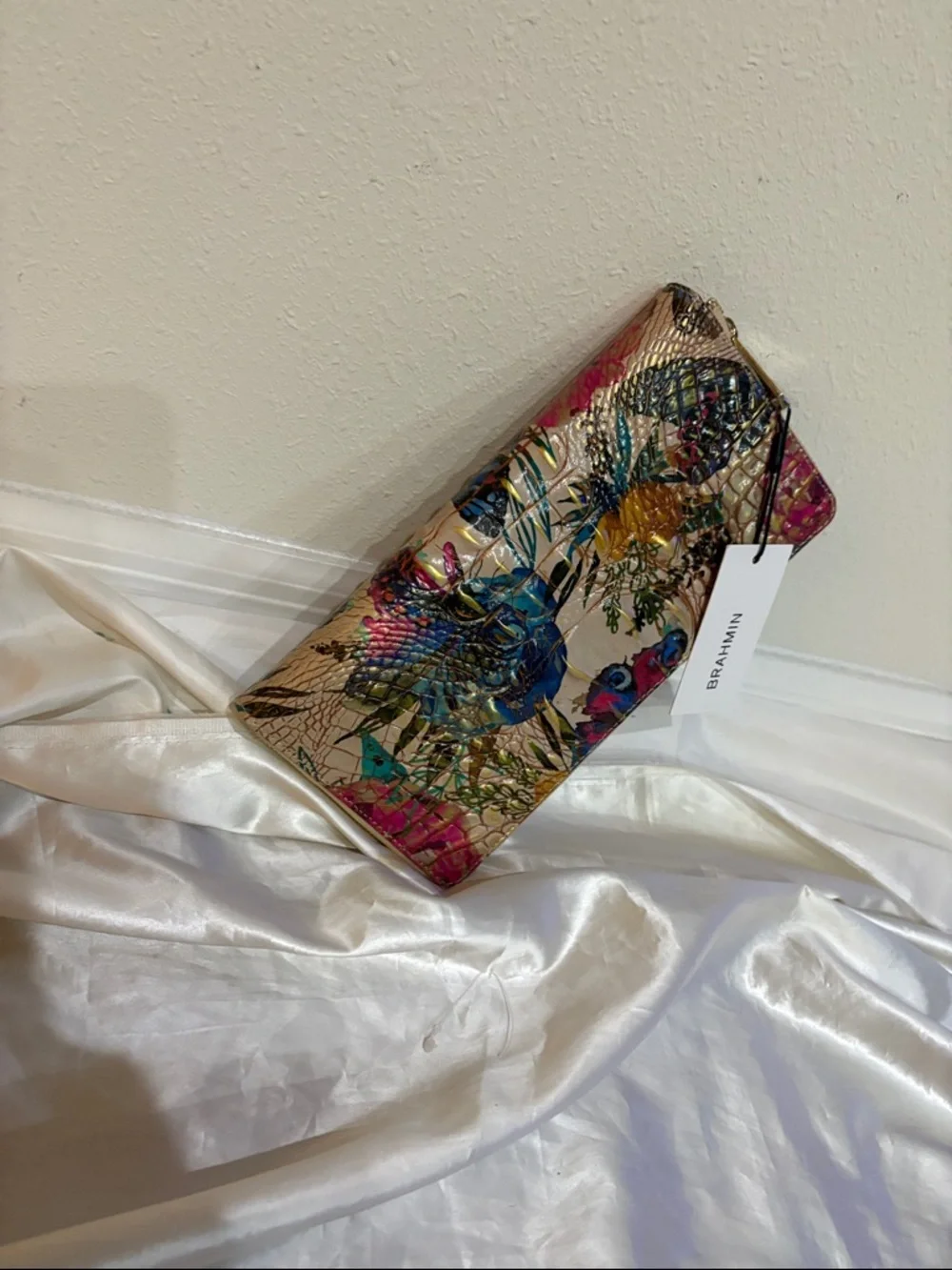 Brahmin Skylar Mariposa Melbourne Zip Around Leather Wallet - Picture 7 of 8
